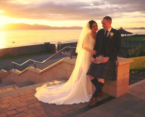 Most amazing sunset at Seamill Hydro Wedding